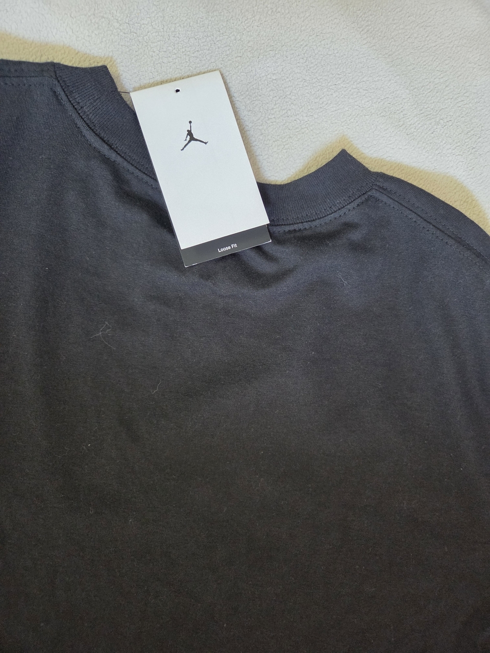 Jordan Black Short Sleeve Crew T-Shirt with White Jumpman - Picture 5 of 6